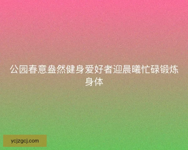 公园春意盎然健身爱好者迎晨曦忙碌锻炼身体